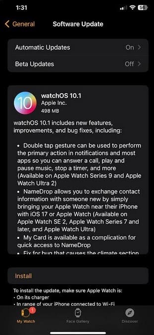 watchOS 10.1 is now available for the Apple Watch - Apple releases watchOS 10.1 to fix the Weather app